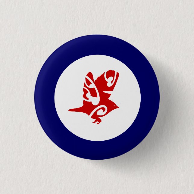 Bóton Redondo 2.54cm NOVAS aves da ZEALAND Tauhou Silvereye (Frente)