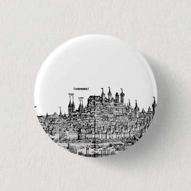 Bóton Redondo 2.54cm Nuremberg Cidade medieval na Alemanha (Frente)