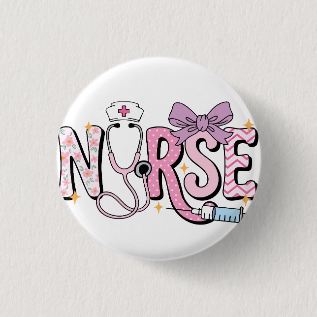 Bóton Redondo 2.54cm Nurse Button (Frente)