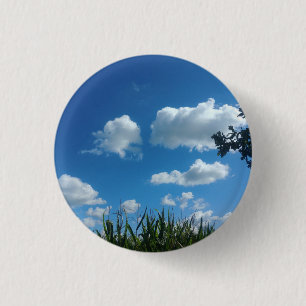 Bóton Redondo 2.54cm Nuvens E Céu Azul