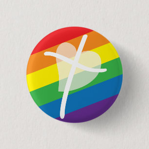 Bóton Redondo 2.54cm O aliado cristão de LGBTQI que dá boas-vindas ao