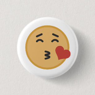 Bóton Redondo 2.54cm O beijo bonito Emoji enfrenta desenhos animados