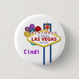 Bóton Redondo 2.54cm O botão do ANIVERSÁRIO de Las Vegas personaliza