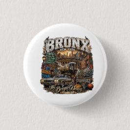 Bóton Redondo 2.54cm O Bronx New York Boogie Down Colagem Urbana