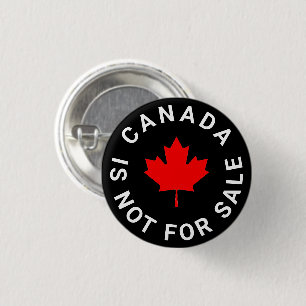 Bóton Redondo 2.54cm O Canadá não está à venda texto vermelho mapa folh