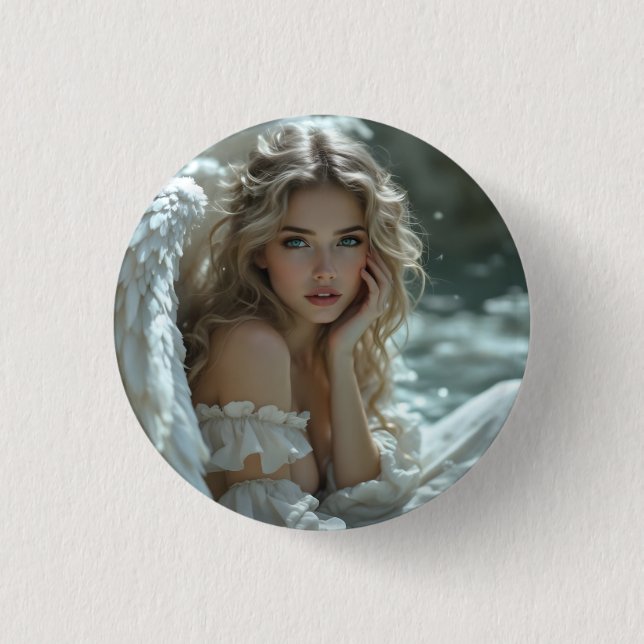 Bóton Redondo 2.54cm O Céu em Seus Olhos: Anjo da Maravilha Silenciosa (Frente)