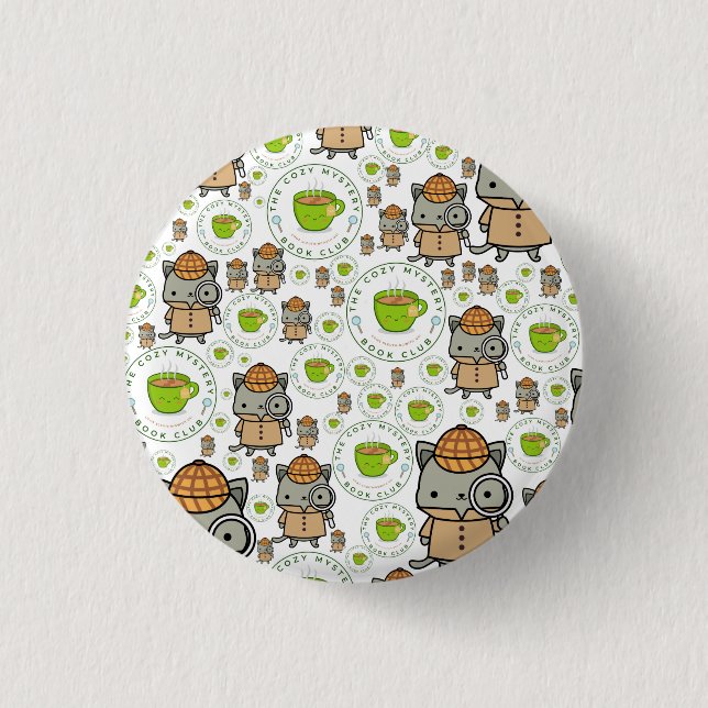 Bóton Redondo 2.54cm O Clube do Livro Mistério Cozy (Frente)