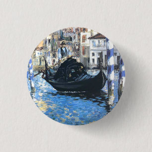 Bóton Redondo 2.54cm O grande canal de Venice Edouard Manet