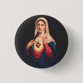 Bóton Redondo 2.54cm O Imaculado Coração de Maria