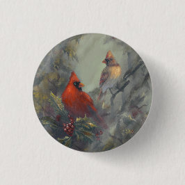 Bóton Redondo 2.54cm "O Natal Está Chegando" Cardinals