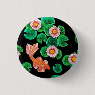 Bóton Redondo 2.54cm O Papel Koi Pond