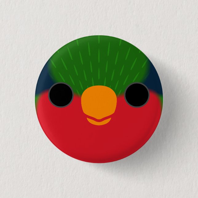 Bóton Redondo 2.54cm O rosto de um lorikeet de Kuhl (Frente)