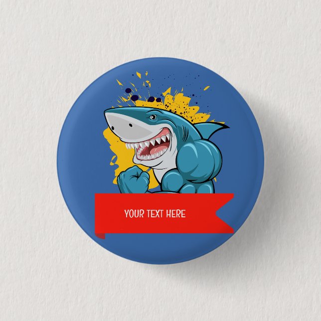 BÓTON REDONDO 2.54CM O TUBARÃO  (Frente)