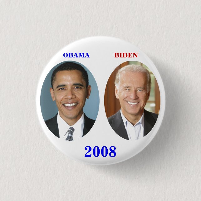 BÓTON REDONDO 2.54CM OBAMA BIDEN 2008 (Frente)