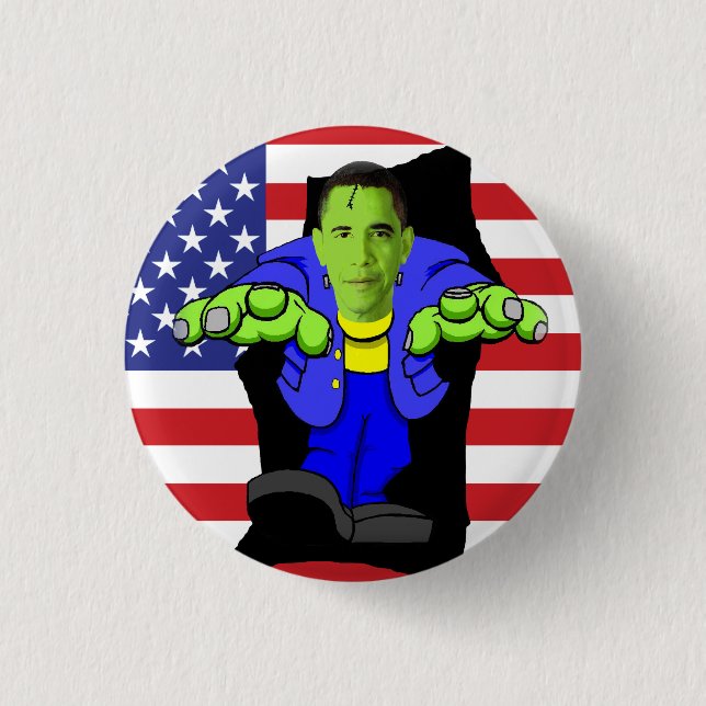 Bóton Redondo 2.54cm Obama contra América! (Frente)