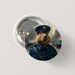 Bóton Redondo 2.54cm "Oficial Capy: O Calmo e o Policial Recolhido"