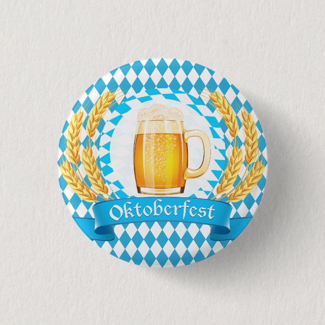 Bóton Redondo 2.54cm Oktoberfest Frothy Beer Mug (Frente)