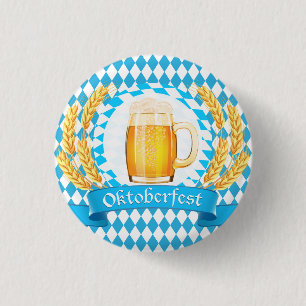 Bóton Redondo 2.54cm Oktoberfest Frothy Beer Mug