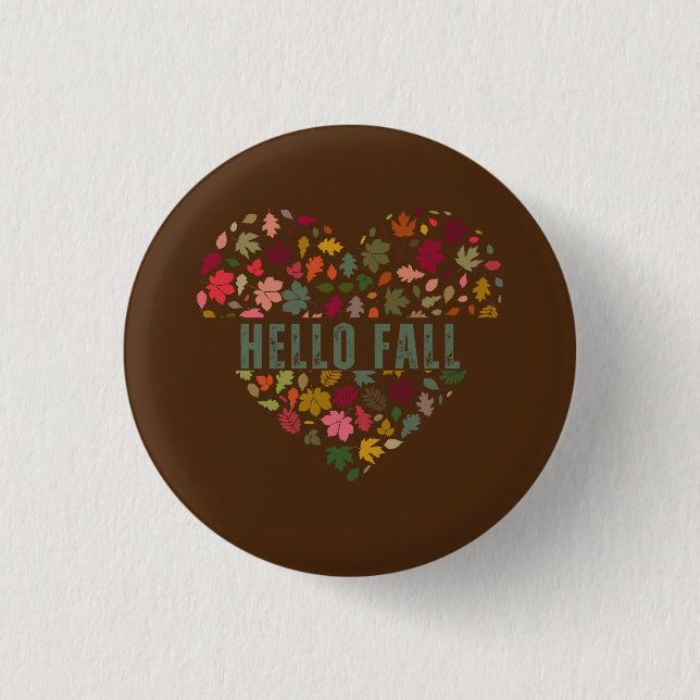 Bóton Redondo 2.54cm Olá Arte de Outono (Frente)