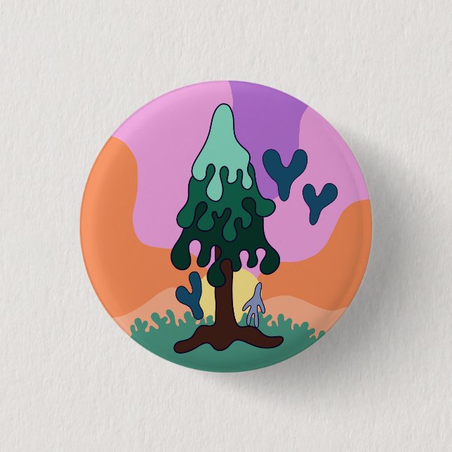 Bóton Redondo 2.54cm Olhe O Botão Do Céu (Frente)