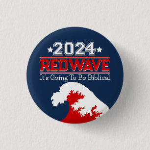 Bóton Redondo 2.54cm ONDA VERMELHA Eleições 2024