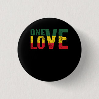 Bóton Redondo 2.54cm One Love Jamaican Rasta Reggae