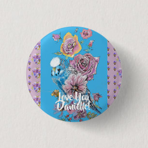 Bóton Redondo 2.54cm Orçie Watercolor floral Girls Damas Crachá Bonito