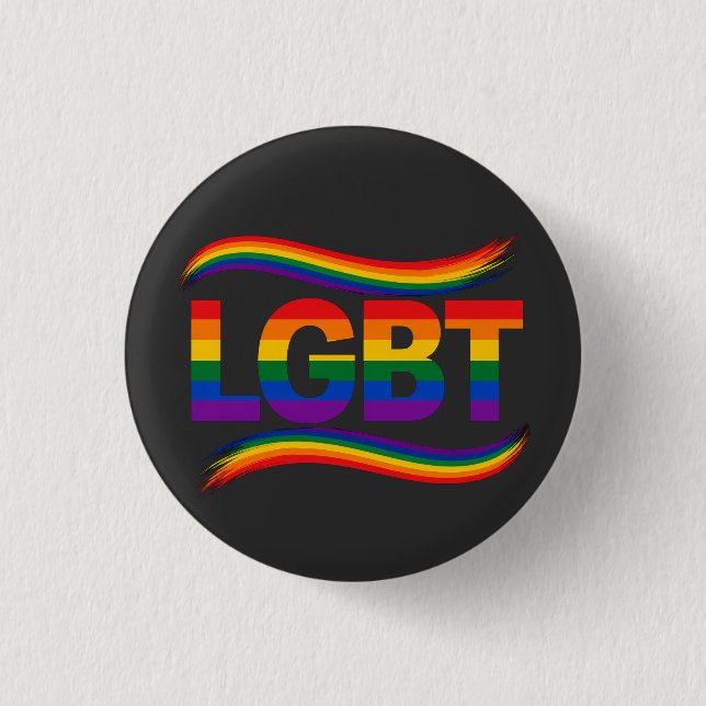 Bóton Redondo 2.54cm Orgulho Arco-íris LGBT (Frente)