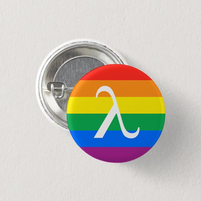Bóton Redondo 2.54cm Orgulho e Ativismo Lambda LGBT (Frente & Verso)