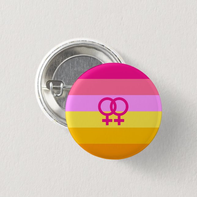Bóton Redondo 2.54cm Orgulho Lesbiano Dawn WLW (Frente & Verso)