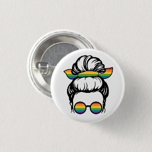 Bóton Redondo 2.54cm Orgulho LGBT. Botão gay love
