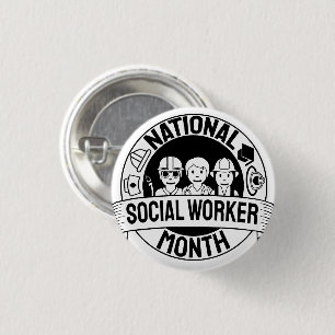 Bóton Redondo 2.54cm Orgulhosa Motivação do Mês do Trabalhador Social N