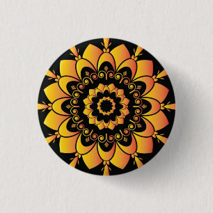 Bóton Redondo 2.54cm Ouro único Mandala Design