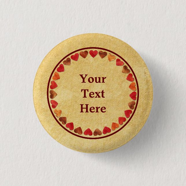 Bóton Redondo 2.54cm Outonos do outono em papel antigo (Frente)