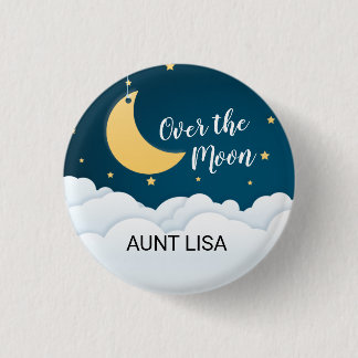 Bóton Redondo 2.54cm Over the Moon Baby Shower