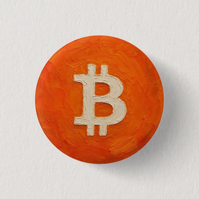 Bóton Redondo 2.54cm Padrão Bitcoin (Óleo, Estilo: 3) (Frente)