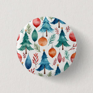 Bóton Redondo 2.54cm Padrão da árvore de Natal