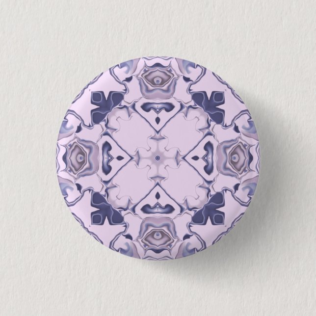 Bóton Redondo 2.54cm Padrão de Caleidoscópio Roxo #3 (Frente)
