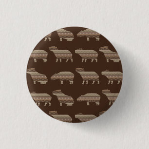 Bóton Redondo 2.54cm Padrão de Capivara