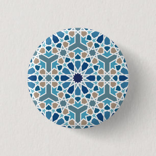 Bóton Redondo 2.54cm Padrão de Design Geométrica Árabe