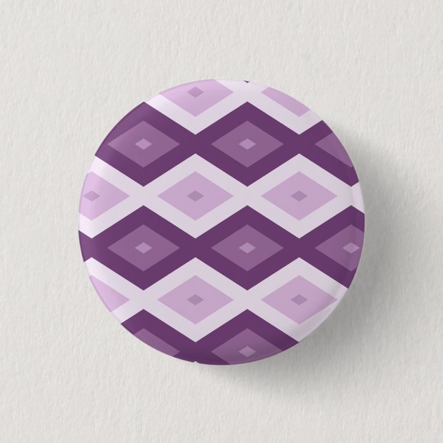 Bóton Redondo 2.54cm Padrão de diamante roxo (Frente)