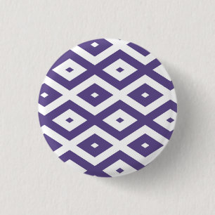 Bóton Redondo 2.54cm Padrão de diamante ultra violeta e branco