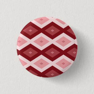 Bóton Redondo 2.54cm Padrão de diamante vermelho