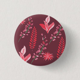 Bóton Redondo 2.54cm Padrão de flores