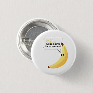 Bóton Redondo 2.54cm Padrão divertido de festa com piadas de banana col
