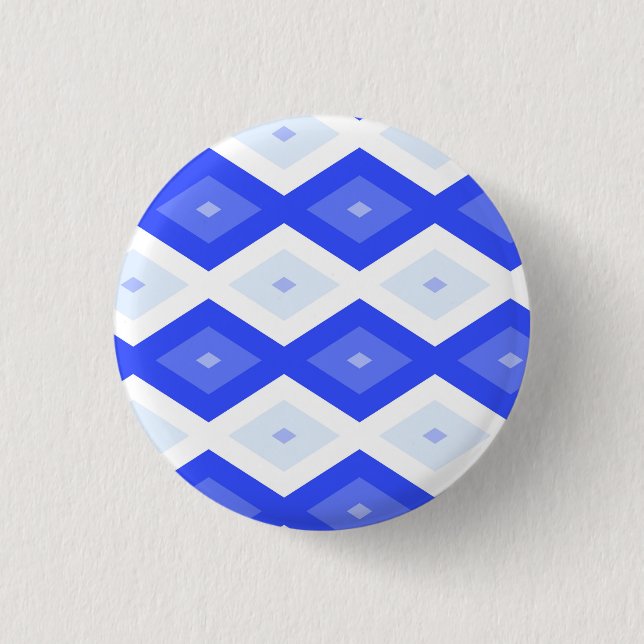 Bóton Redondo 2.54cm Padrão real de diamante azul (Frente)