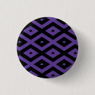 Bóton Redondo 2.54cm Padrão violeta e diamante preto