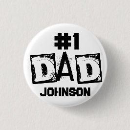 Bóton Redondo 2.54cm pai 1 preto e branco personalizado