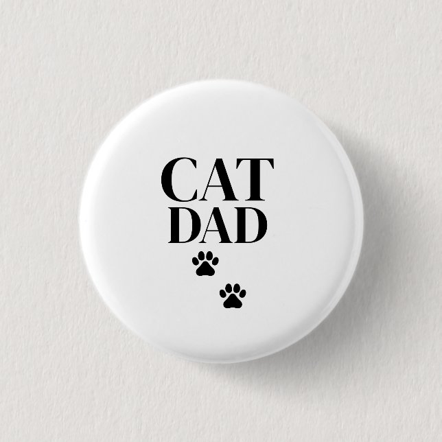 Bóton Redondo 2.54cm Pai de Gato Simples e Fofo (Frente)