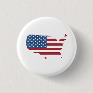 Bóton Redondo 2.54cm País americano Bandeira nacional